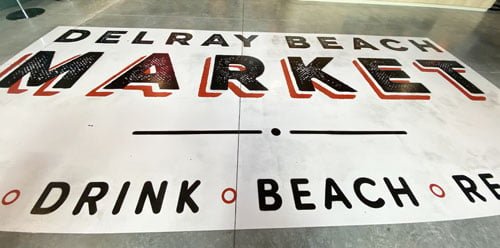 Delray Beach Market floor sign